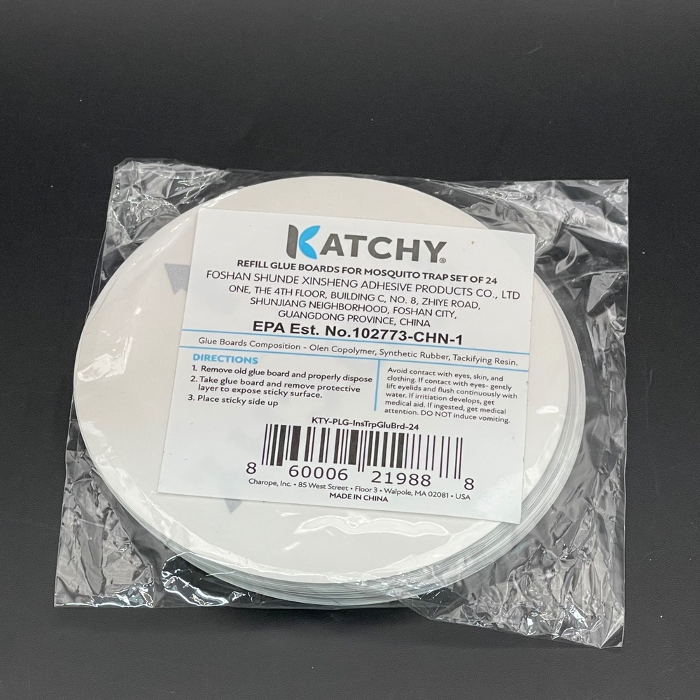 Katchy Refill Glue Boards Mosquito Trap Set of 24 White Sticky Pads New